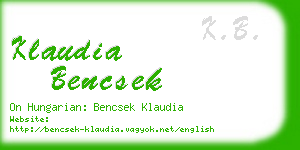 klaudia bencsek business card